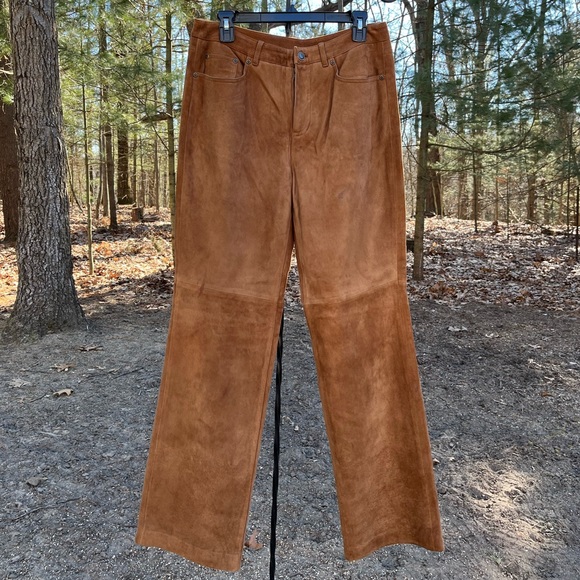 Y2K Genuine Leather Suede Jeans - Picture 3 of 16